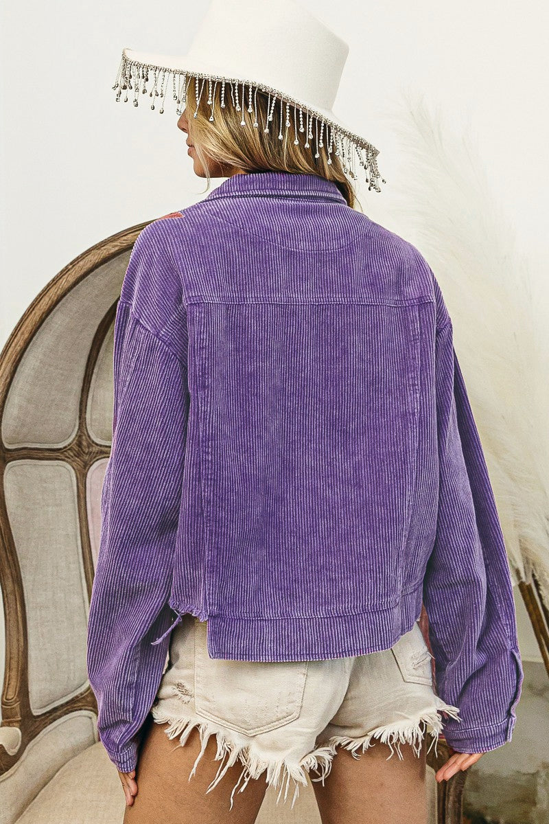 Autumn Winter Corduroy Sequined Jacket Coat
