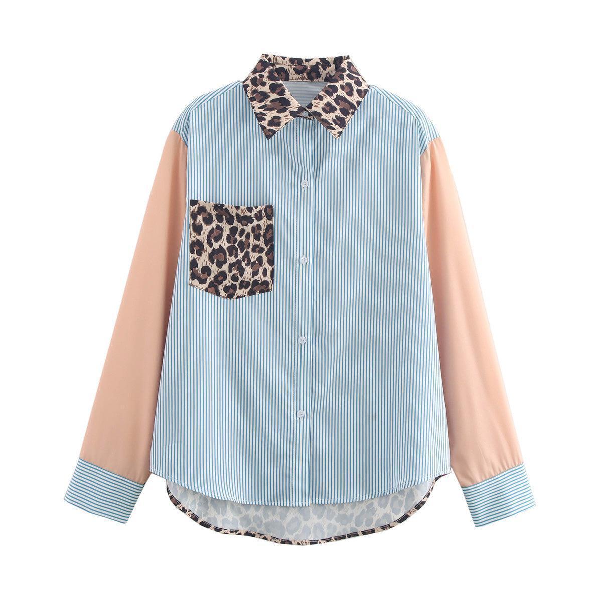 Women Retro Loose Casual Collared Long Sleeve Shirt - Venus Trendy Fashion Online