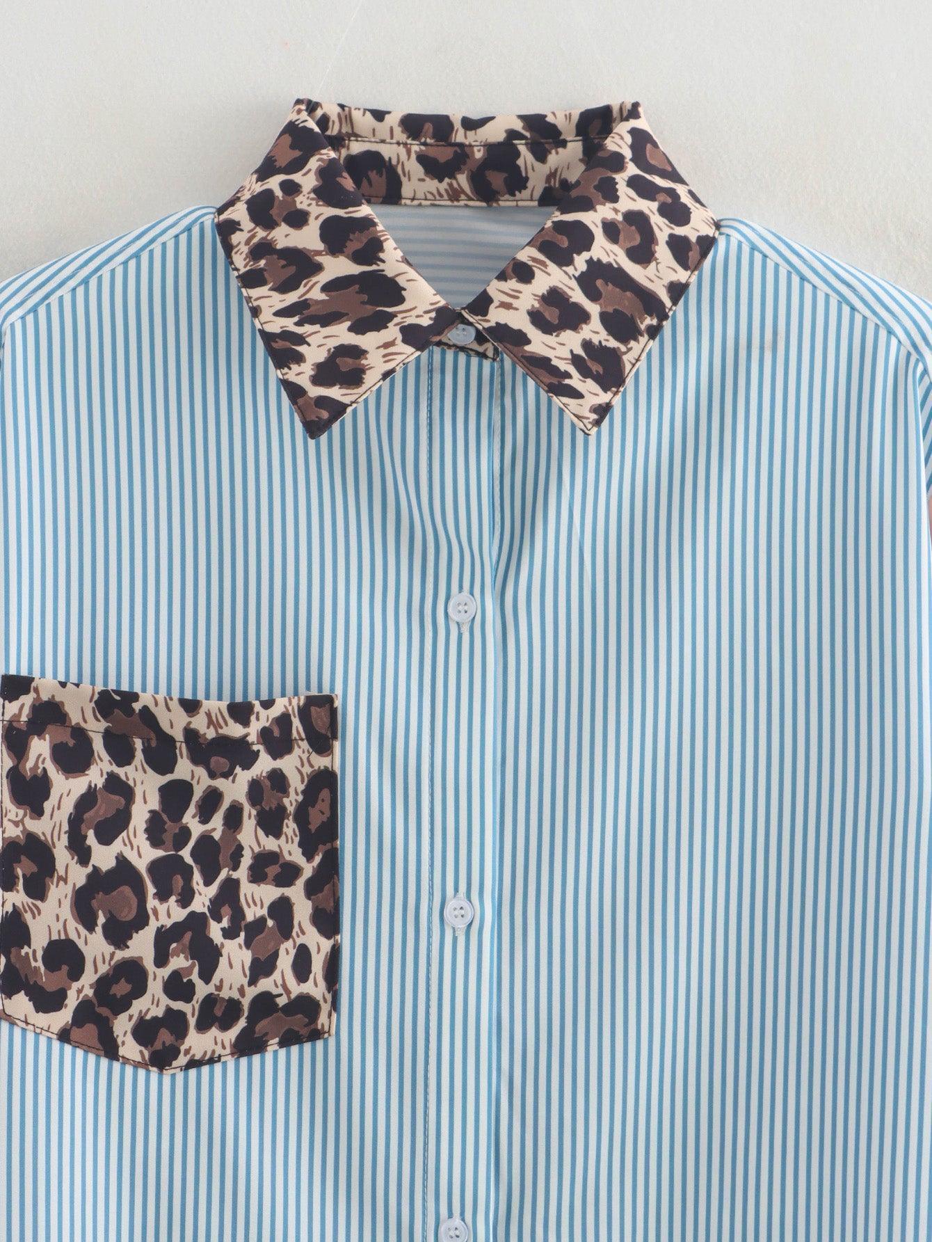 Women Retro Loose Casual Collared Long Sleeve Shirt - Venus Trendy Fashion Online