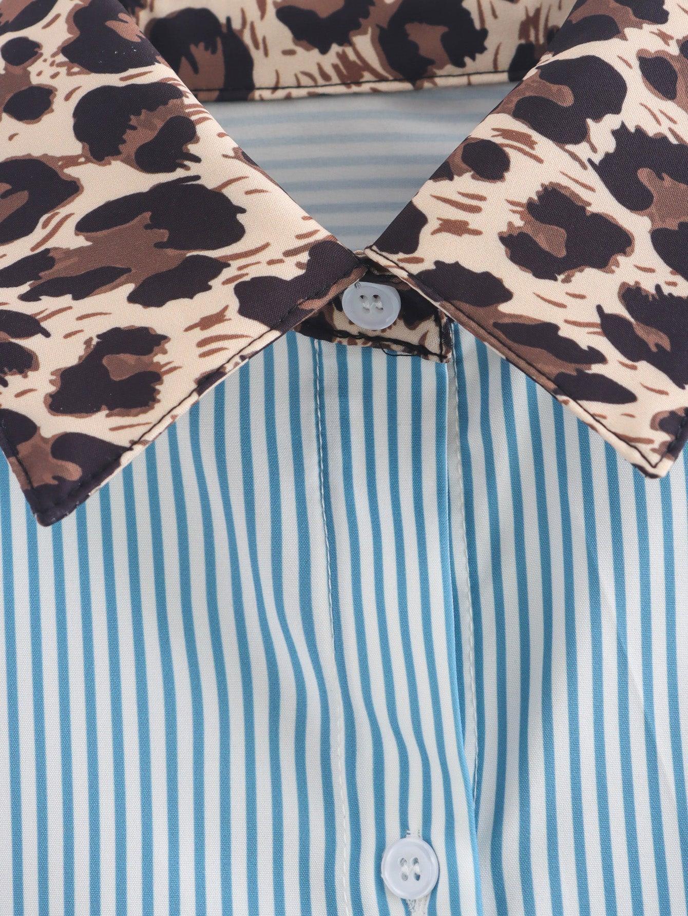 Women Retro Loose Casual Collared Long Sleeve Shirt - Venus Trendy Fashion Online