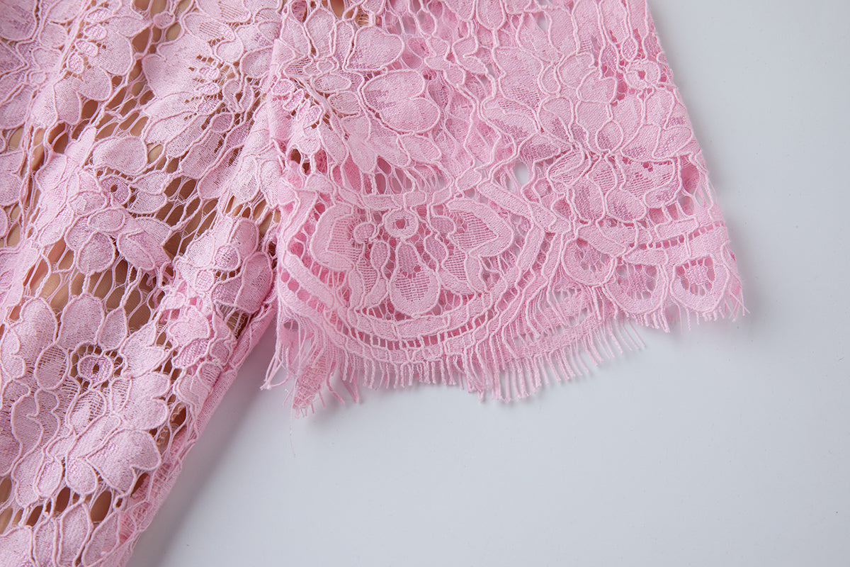 Women Summer Lace Round Neck Dress