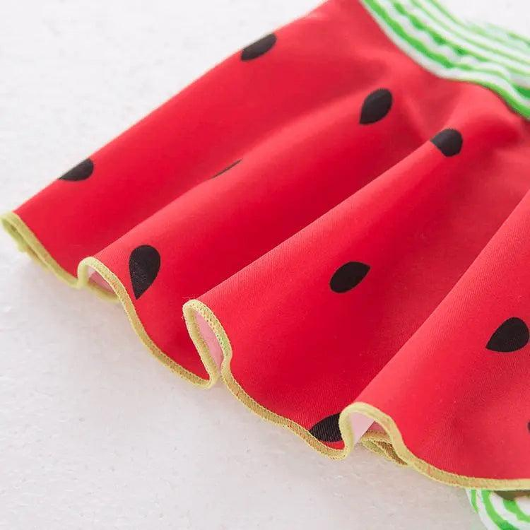 3 Pcs Girl Watermelon Pattern Swimsuit And Bathing Cap - Venus Trendy Fashion Online