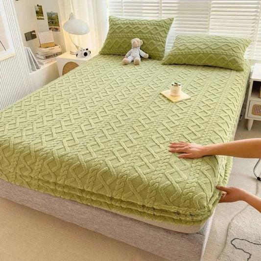3D Embossed Velvet Mattress Cover for winter - Venus Trendy Fashion Online