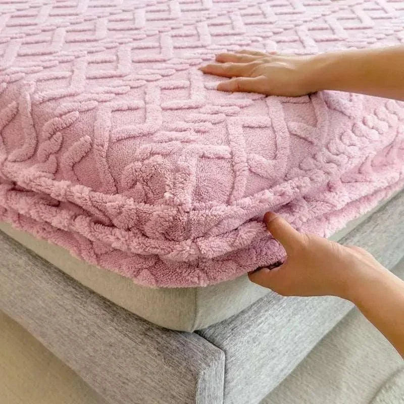 3D Embossed Velvet Mattress Cover for winter - Venus Trendy Fashion Online