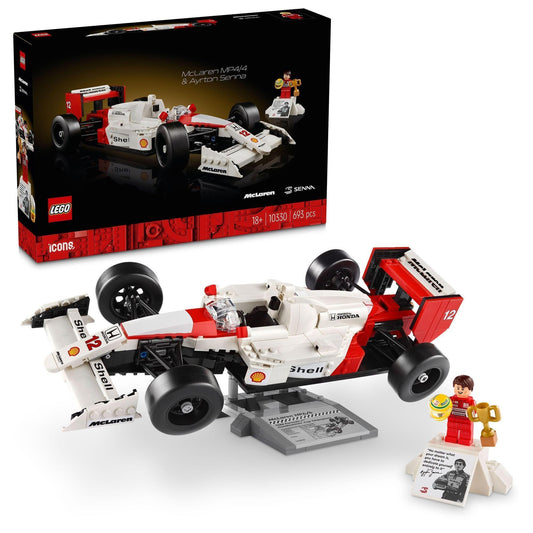 McLaren MP4/4 & Ayrton Senna 10330 Minifigure, Desk, Home and Office Decor, Christmas or Birthday Toy Set - Venus Trendy Fashion Online