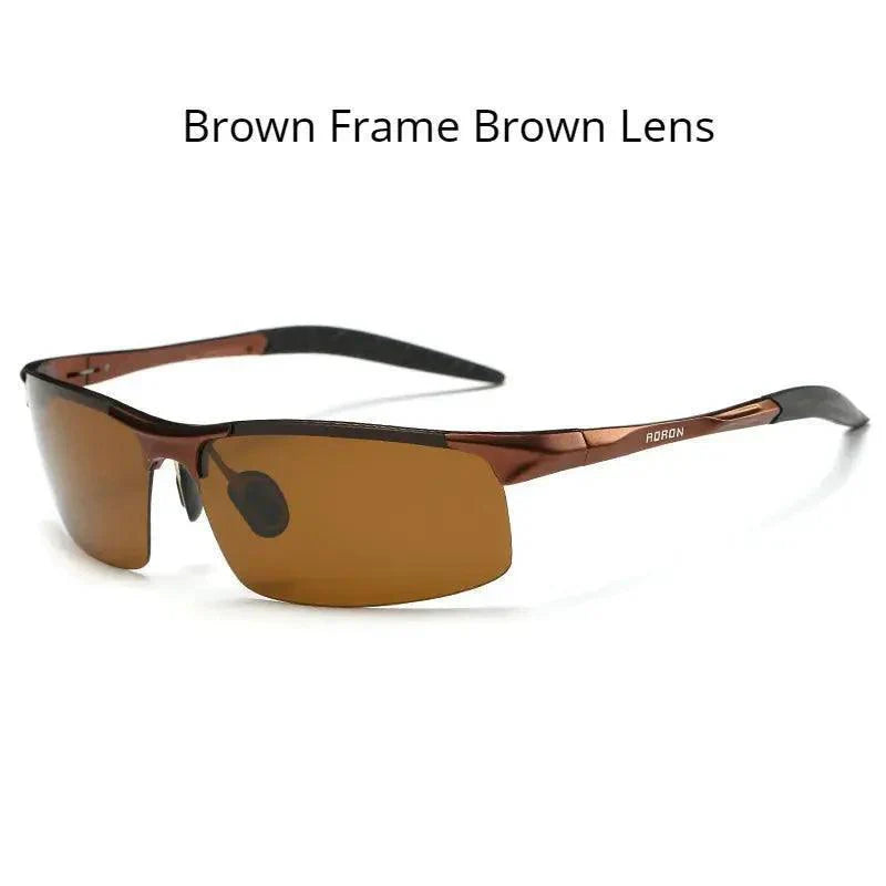 AORON Driving Polarized Sunglasses Aluminum Magnesium Frame Sport Sun Glasses Driver Retro Goggles Sunglass UV400 Anti-Glare - Venus Trendy Fashion Online