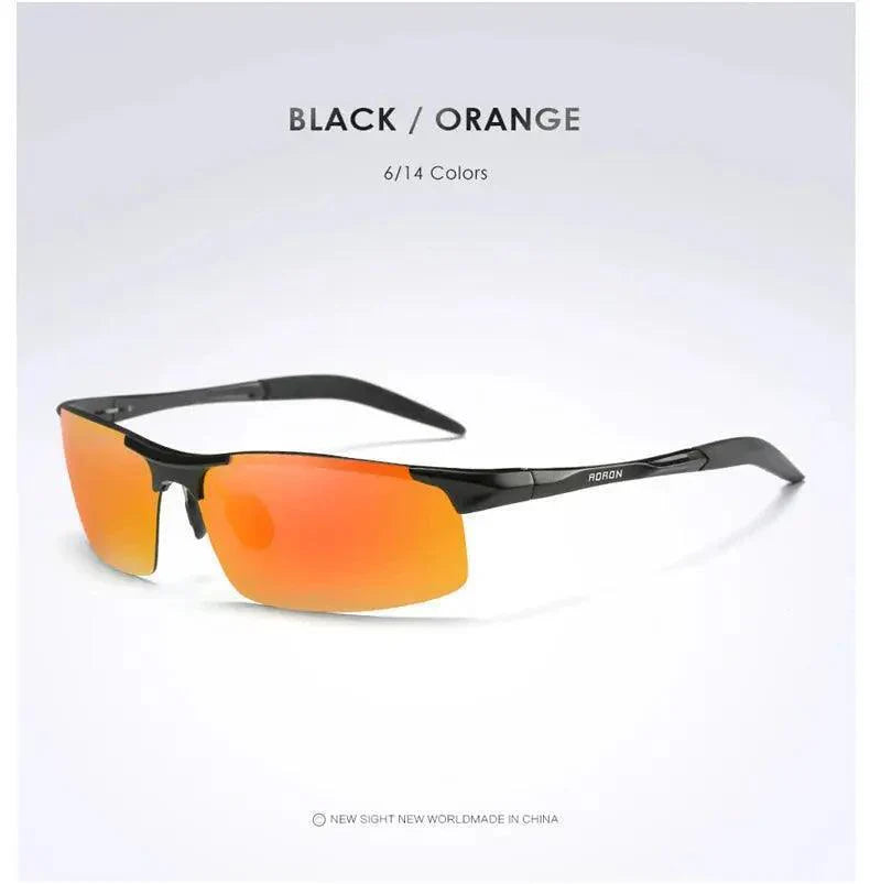 AORON Driving Polarized Sunglasses Aluminum Magnesium Frame Sport Sun Glasses Driver Retro Goggles Sunglass UV400 Anti-Glare - Venus Trendy Fashion Online