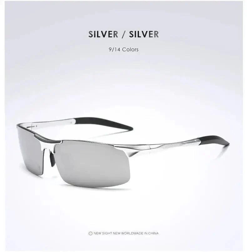 AORON Driving Polarized Sunglasses Aluminum Magnesium Frame Sport Sun Glasses Driver Retro Goggles Sunglass UV400 Anti-Glare - Venus Trendy Fashion Online
