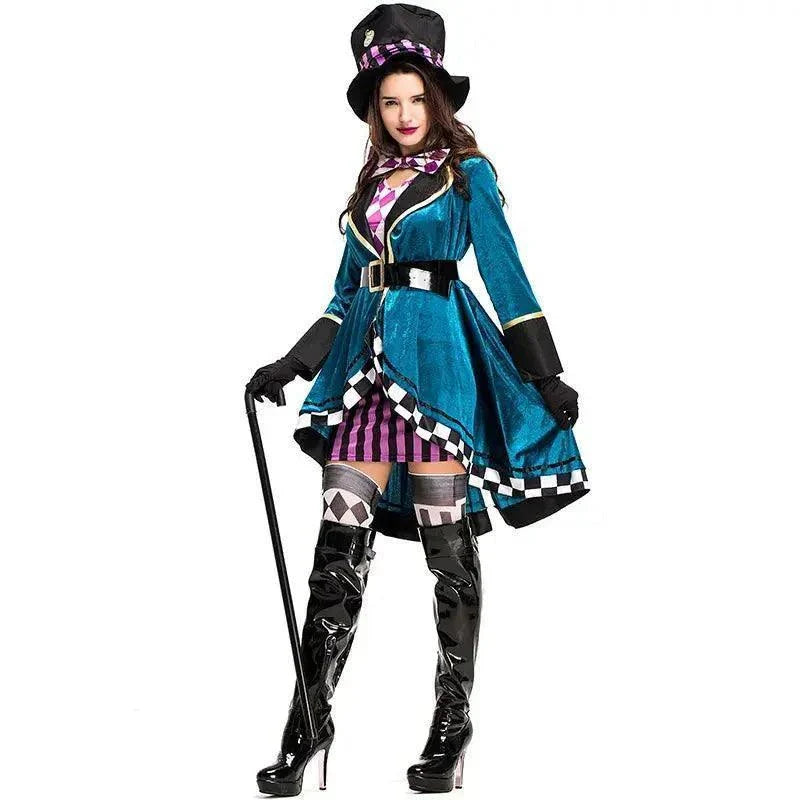 Alice in Wonderland Clown Mad Hatter Costume for Adults - Venus Trendy Fashion Online