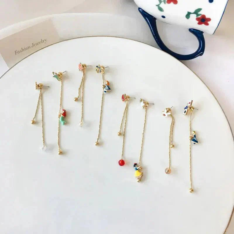 S925 Needle mermaid /Cinderella /Snowy Princess/ Alice in wonderland Earrings - Venus Trendy Fashion Online