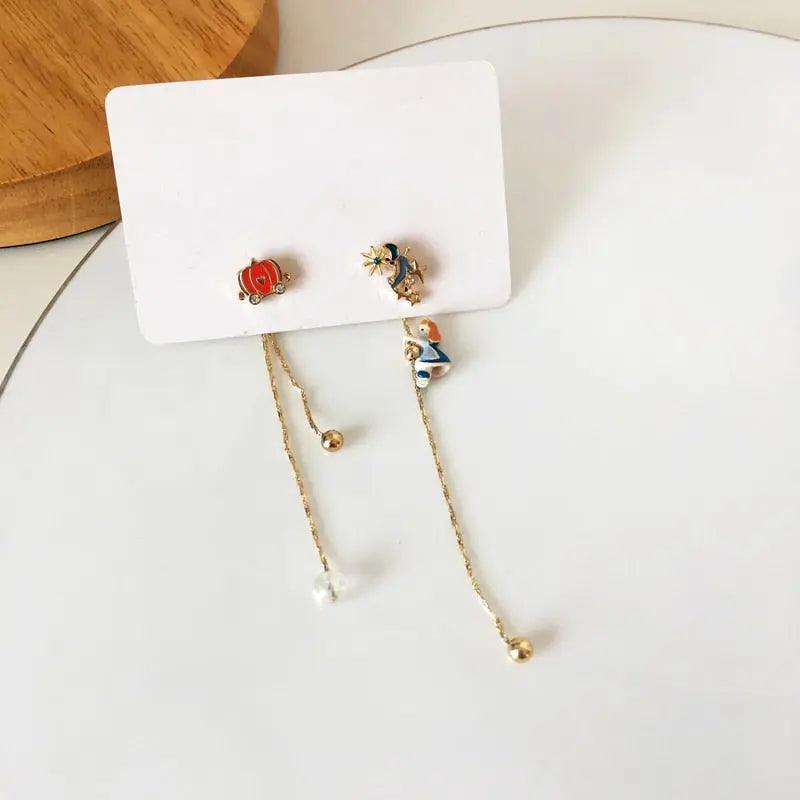 S925 Needle mermaid /Cinderella /Snowy Princess/ Alice in wonderland Earrings - Venus Trendy Fashion Online
