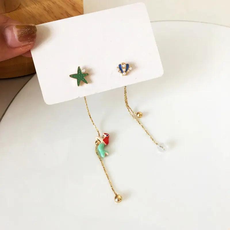 S925 Needle mermaid /Cinderella /Snowy Princess/ Alice in wonderland Earrings - Venus Trendy Fashion Online