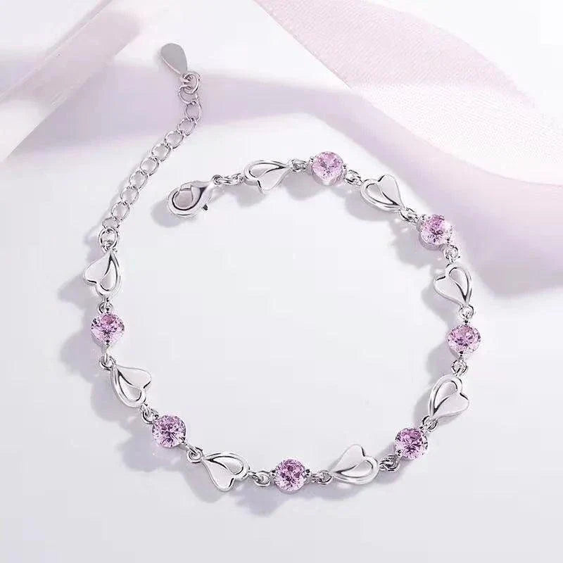 Fashionable Sweet Heart Shape Zircon Bracelets - Venus Trendy Fashion Online