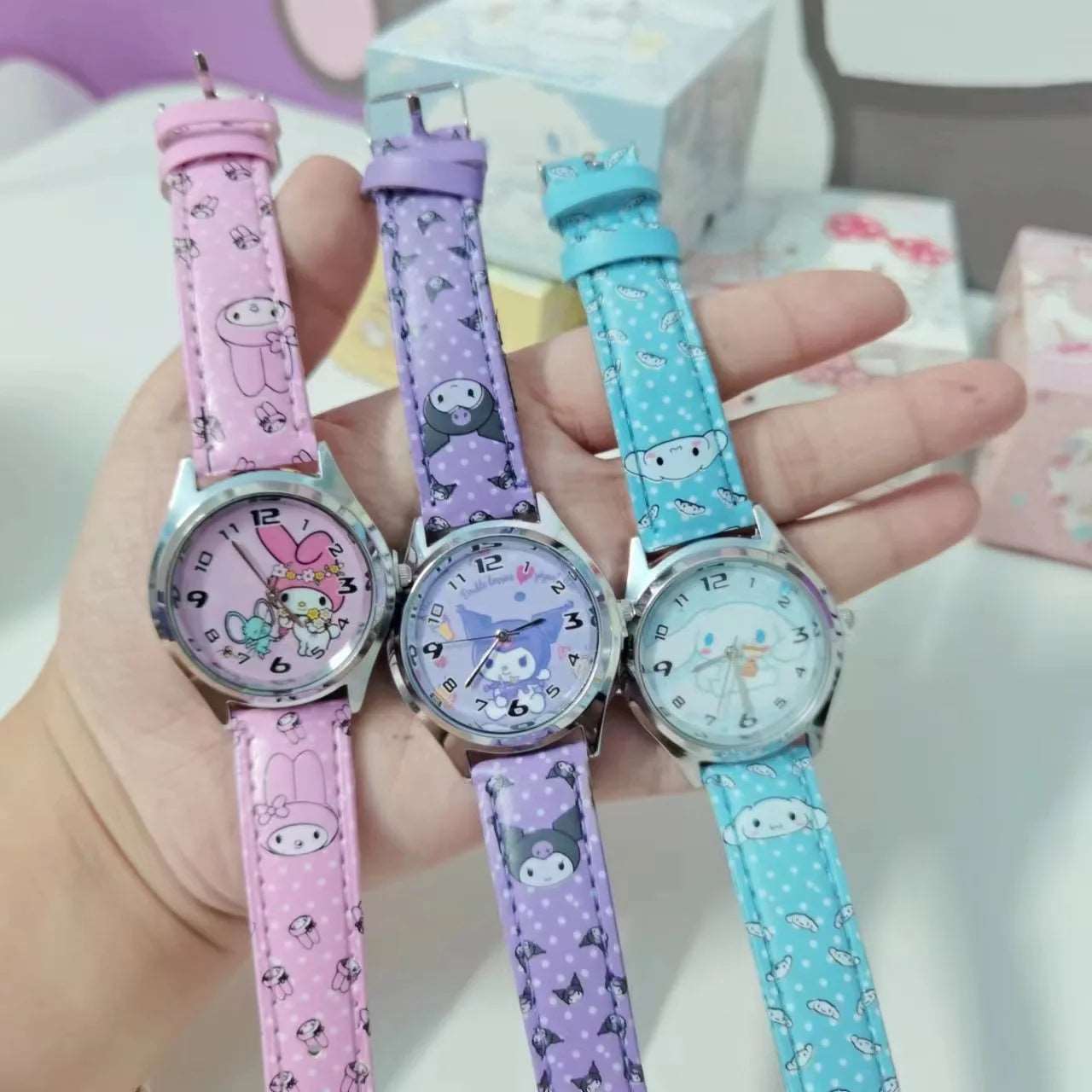 Anime PU leather electronic children's watch with gift box Venus Trendy Fashion Online