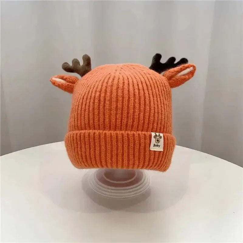 Autumn Winter Knitted Baby Beanie Cute Deer Ear Thick Warm Hat - Venus Trendy Fashion Online