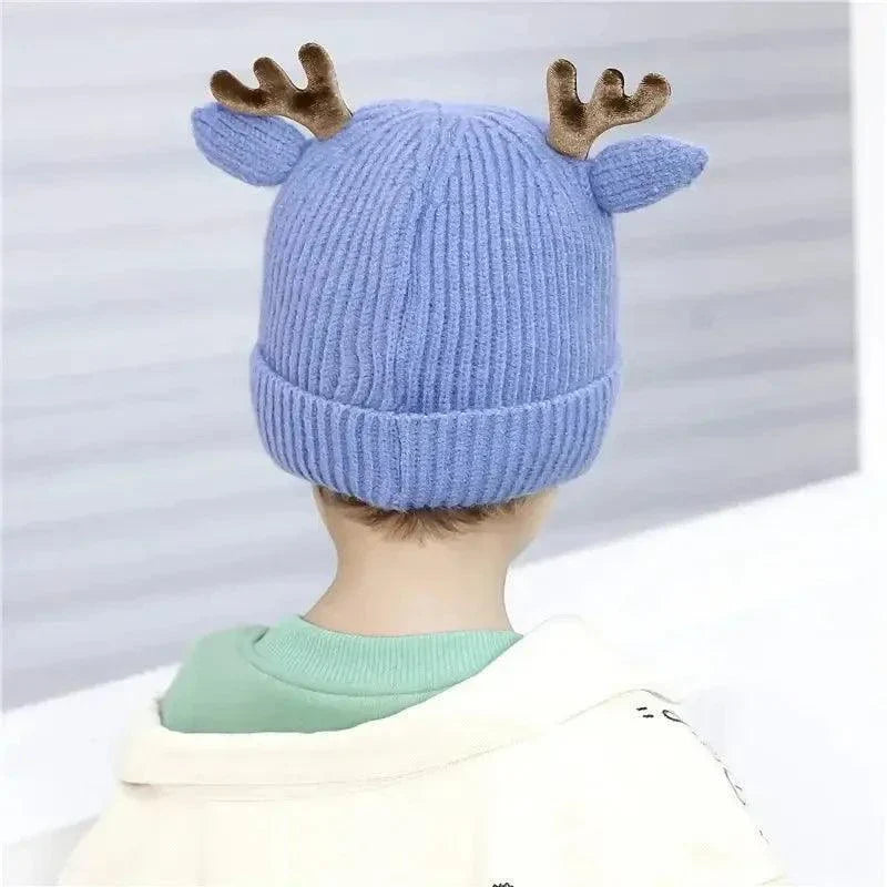 Autumn Winter Knitted Baby Beanie Cute Deer Ear Thick Warm Hat - Venus Trendy Fashion Online