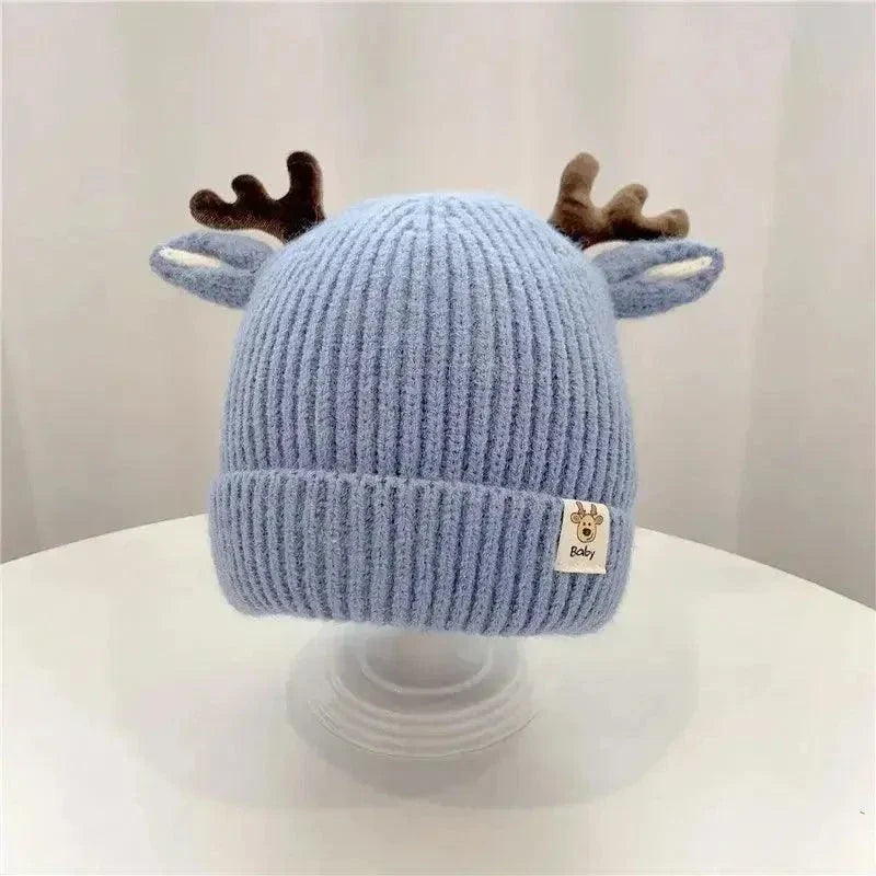 Autumn Winter Knitted Baby Beanie Cute Deer Ear Thick Warm Hat - Venus Trendy Fashion Online
