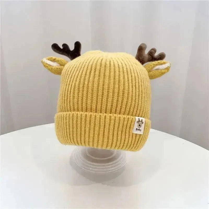 Autumn Winter Knitted Baby Beanie Cute Deer Ear Thick Warm Hat - Venus Trendy Fashion Online