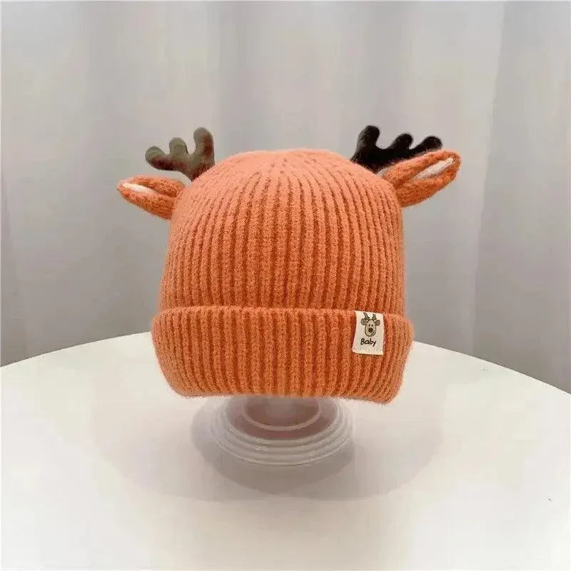 Autumn Winter Knitted Baby Beanie Cute Deer Ear Thick Warm Hat - Venus Trendy Fashion Online