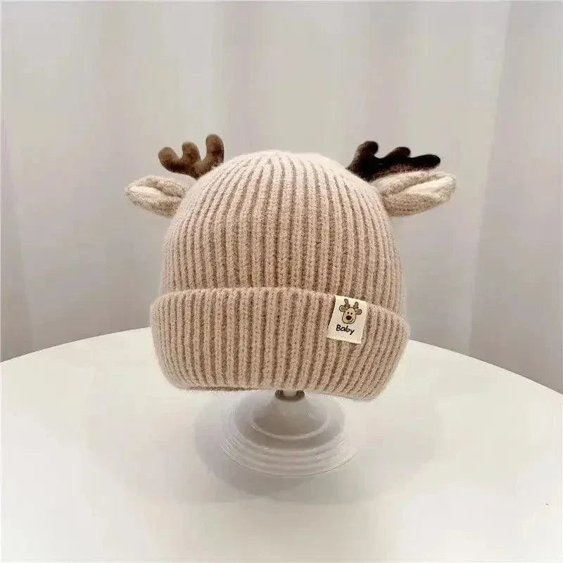 Autumn Winter Knitted Baby Beanie Cute Deer Ear Thick Warm Hat - Venus Trendy Fashion Online