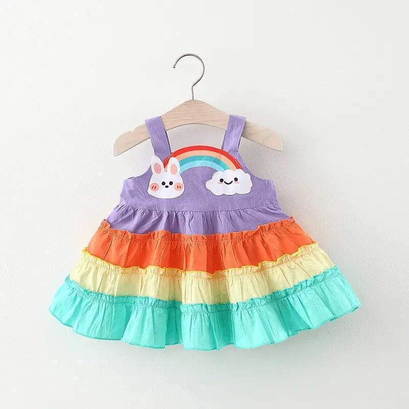 Baby Girls Rainbow Suspender Princess Dress - Venus Trendy Fashion Online