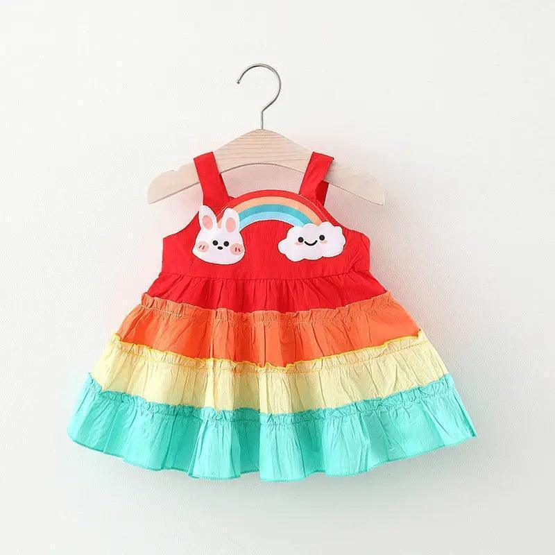 Baby Girls Rainbow Suspender Princess Dress - Venus Trendy Fashion Online