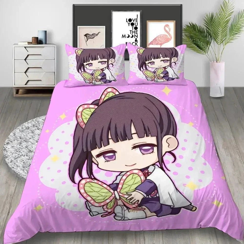 Cartoon Demon Slayer Bedding Set (NO Sheet) - Venus Trendy Fashion Online