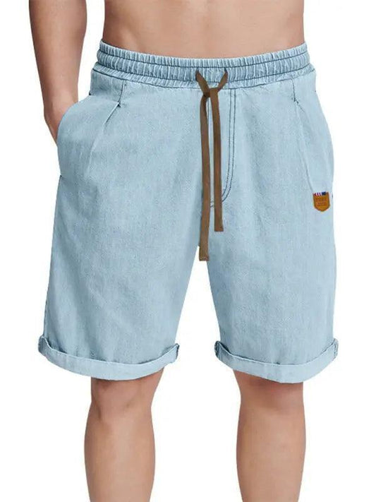 Casual three-quarter pants solid color shorts loose high-waisted rope breathable shorts - Venus Trendy Fashion Online