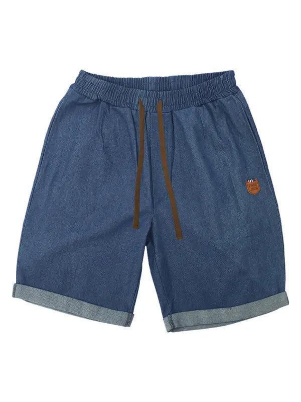 Casual three-quarter pants solid color shorts loose high-waisted rope breathable shorts - Venus Trendy Fashion Online