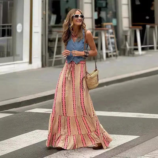 Celebrity Embellished Ruffled Big Hem Skirt - Venus Trendy Fashion Online