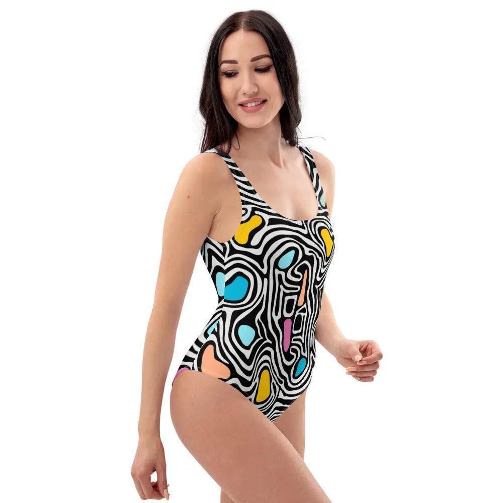 Colorful Paint One-Piece Swimsuit - Venus Trendy Fashion Online