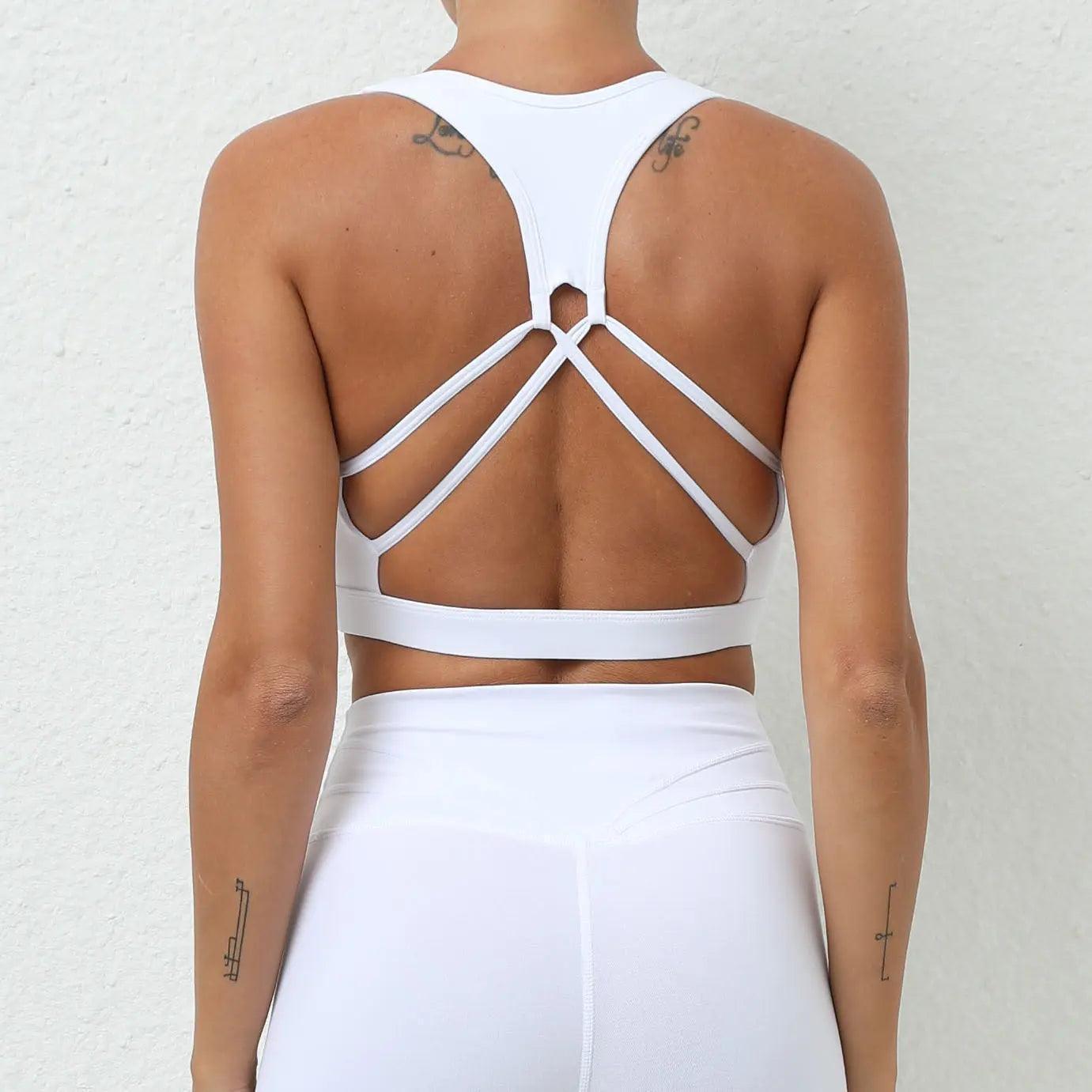 Cross Beauty Back Exercise Underwear Brushed Nude Feel Yoga Clothes Running Workout Bra Quick Drying Yoga Bra - Venus Trendy Fashion Online