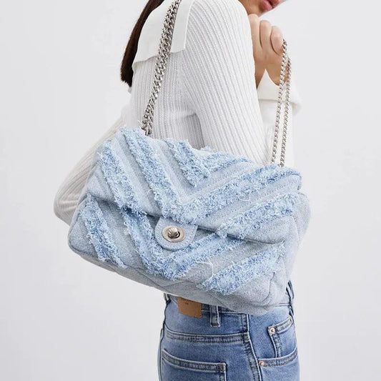 Denim Chain Bag - Venus Trendy Fashion Online