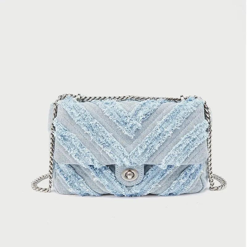 Denim Chain Bag - Venus Trendy Fashion Online