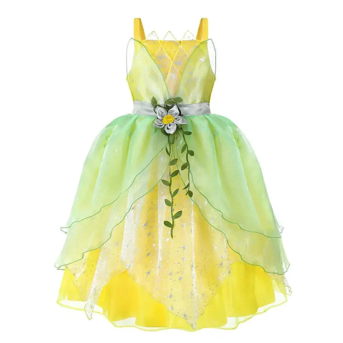 Dressy Tiana Princess Ball Gown Green Dress for Children Birthday Party - Venus Trendy Fashion Online