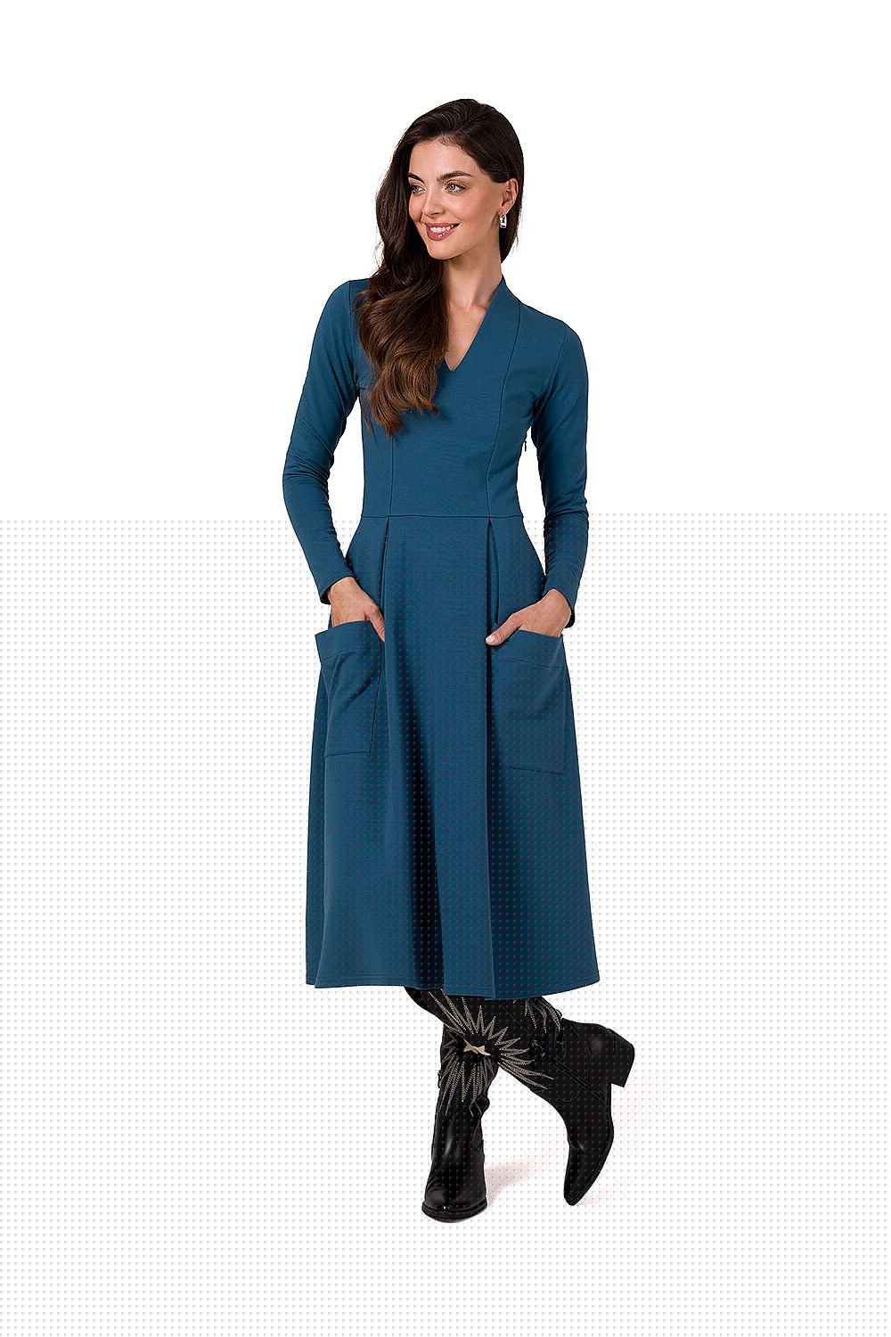 Elegance and Comfort Deep V Daydress - Venus Trendy Fashion Online