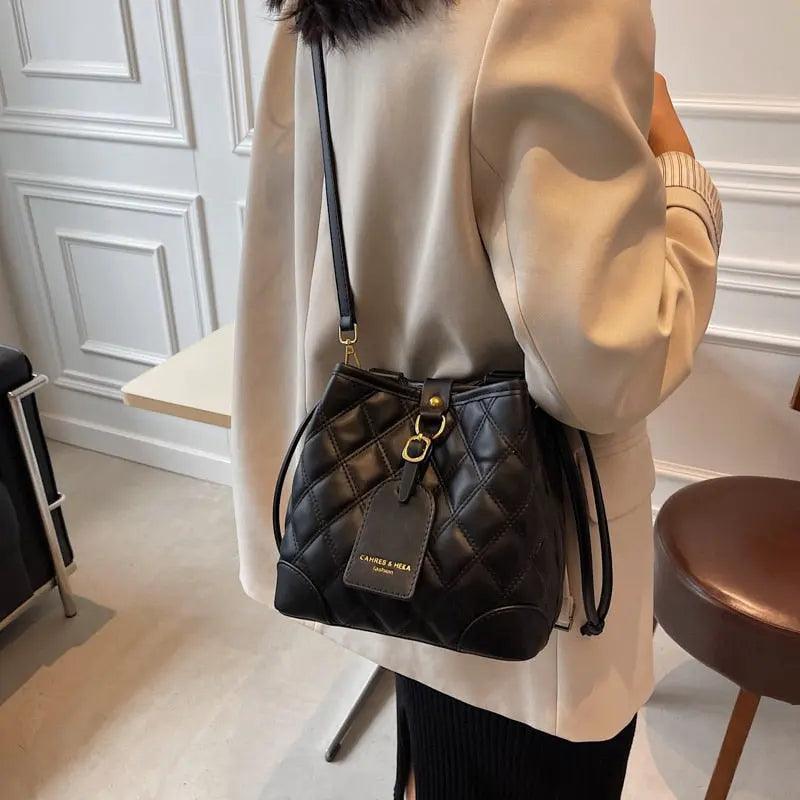 Embroidered Thread Bucket Bag - Venus Trendy Fashion Online