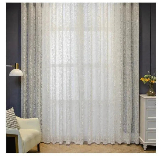 European Luxury White Tulle Sheer Curtains - Venus Trendy Fashion Online