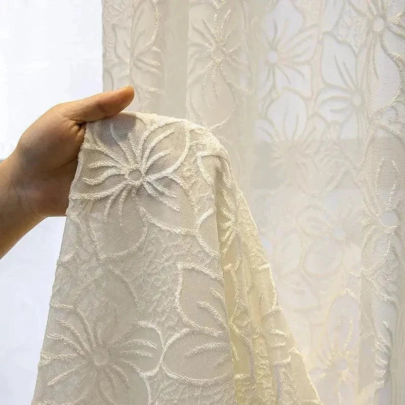 European Luxury White Tulle Sheer Curtains - Venus Trendy Fashion Online