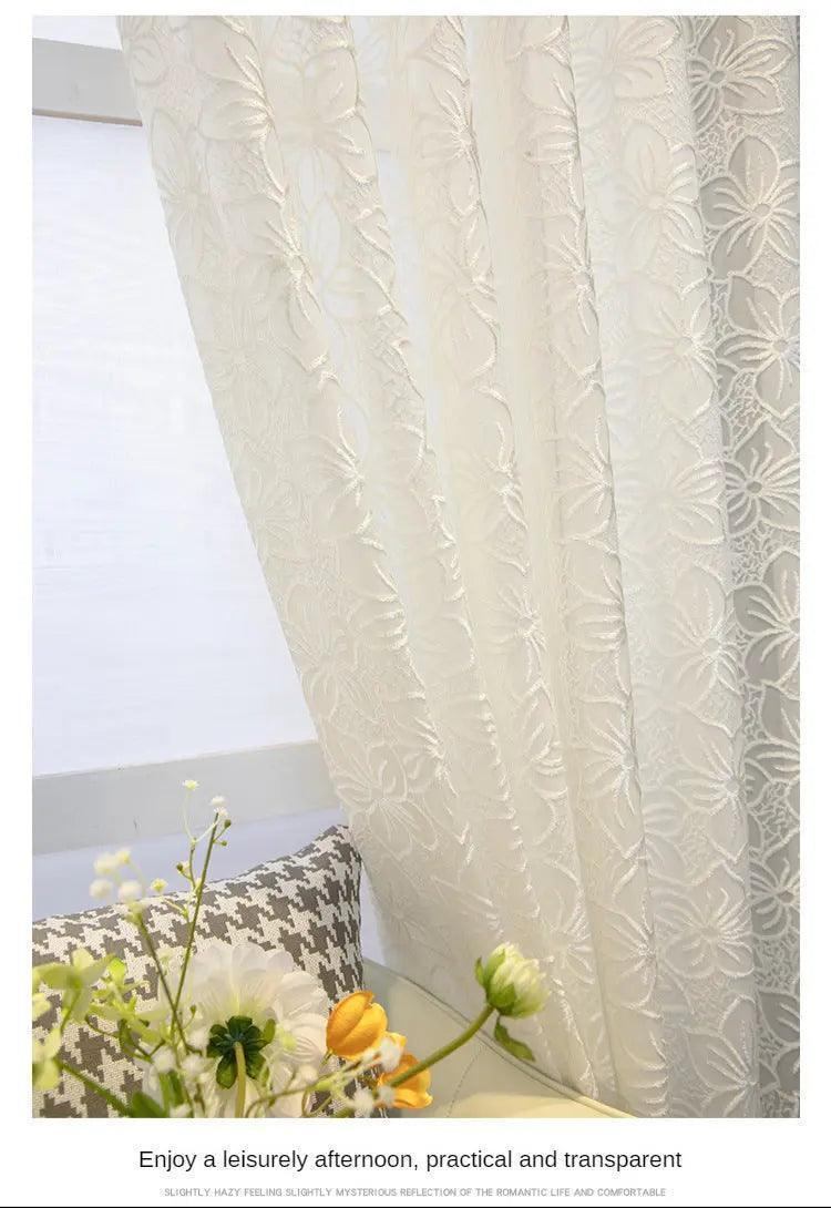 European Luxury White Tulle Sheer Curtains - Venus Trendy Fashion Online