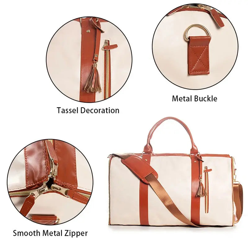 Fashion Large PU Folding Suit Storage Bag - Venus Trendy Fashion Online