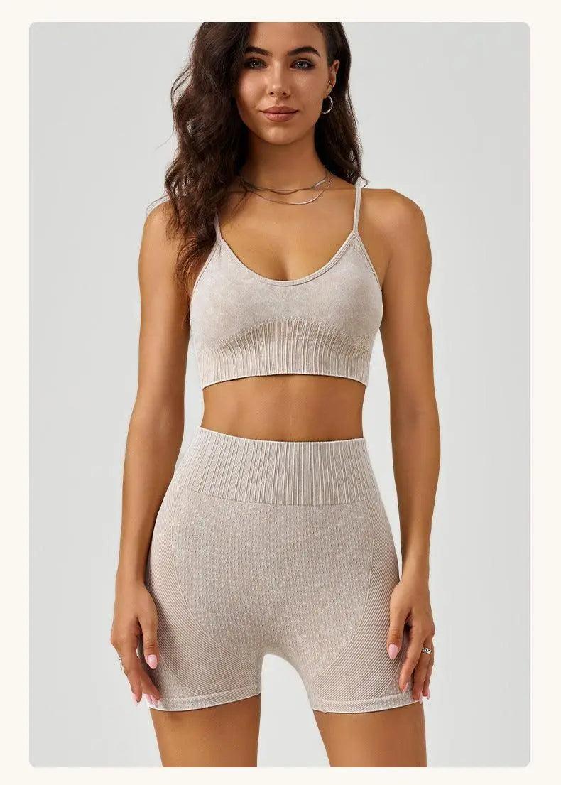 Frosted Exercise Yoga Clothes Suit - Venus Trendy Fashion Online