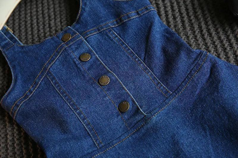 Girls Fashion Solid Color Backless Denim Slip Dress - Venus Trendy Fashion Online