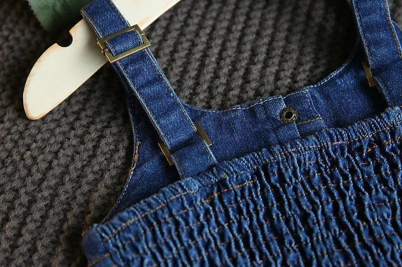 Girls Fashion Solid Color Backless Denim Slip Dress - Venus Trendy Fashion Online