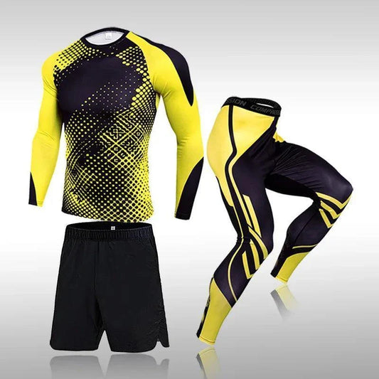 Men's Workout Sports Suit 3 Pcs Set - Venus Trendy Fashion Online