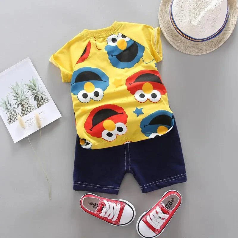 Summer Cotton T Shirt Shorts 2Pcs sets - Venus Trendy Fashion Online