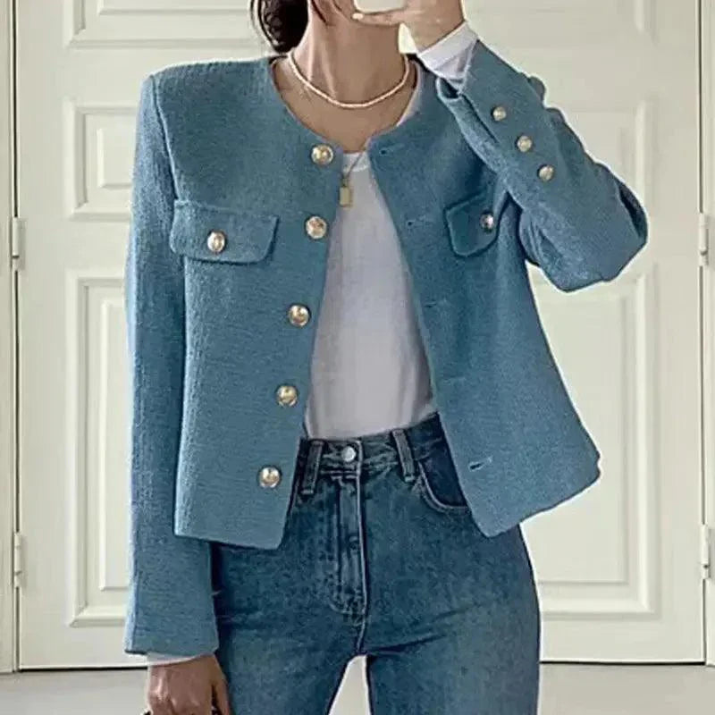 High-end Button Short Slim Korean Style Coats - Venus Trendy Fashion Online