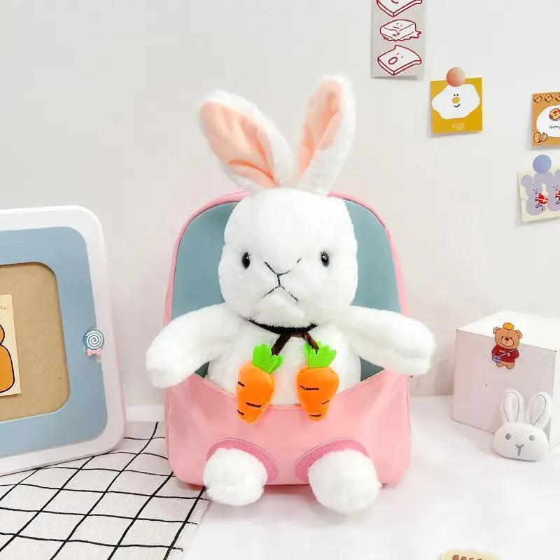 Kids Baby Fashion Boys Girls Cartoon Rabbit Doll Plushtoy Backpack School Bag - Venus Trendy Fashion Online