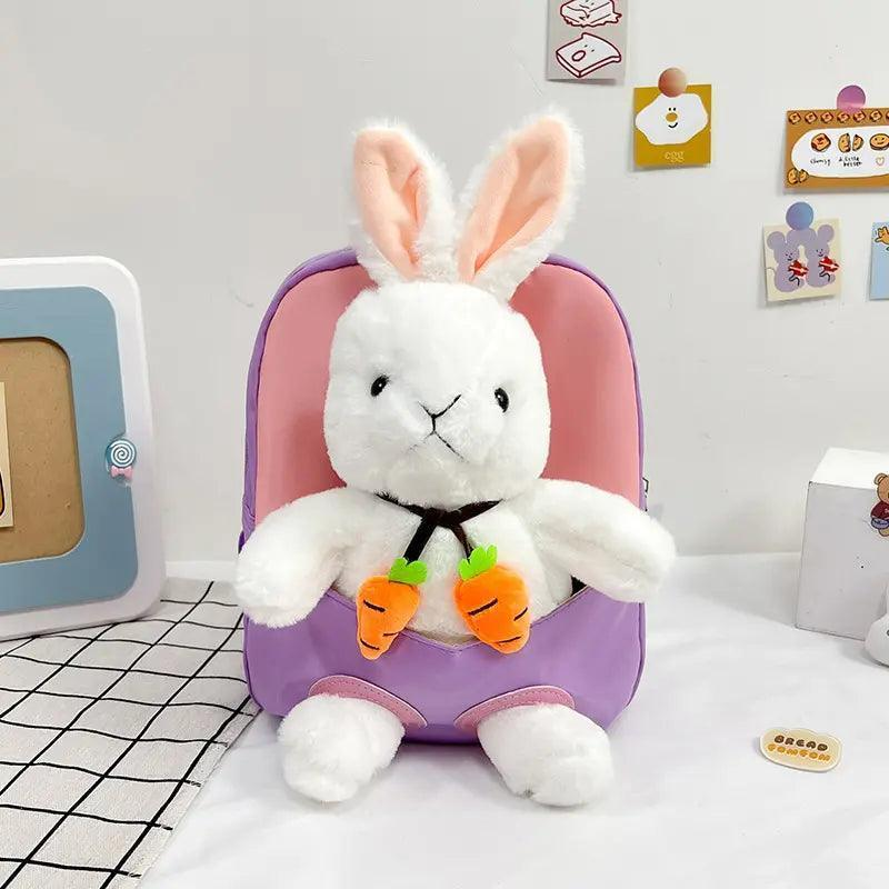 Kids Baby Fashion Boys Girls Cartoon Rabbit Doll Plushtoy Backpack School Bag - Venus Trendy Fashion Online