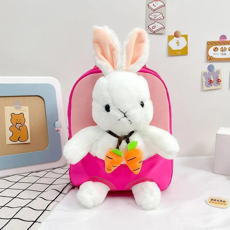 Kids Baby Fashion Boys Girls Cartoon Rabbit Doll Plushtoy Backpack School Bag - Venus Trendy Fashion Online